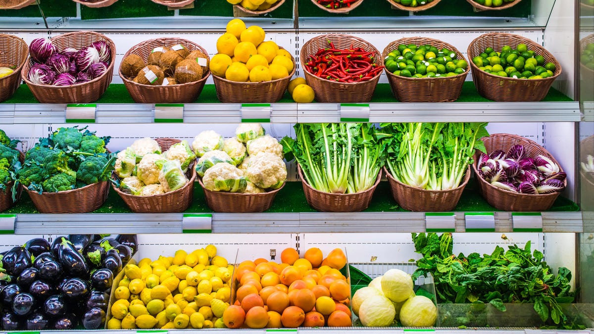 fruits and vegetables display