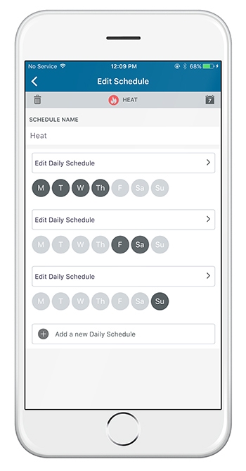 Sensi App Schedule