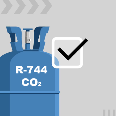 Vector of R-744 CO2 refrigerant tank