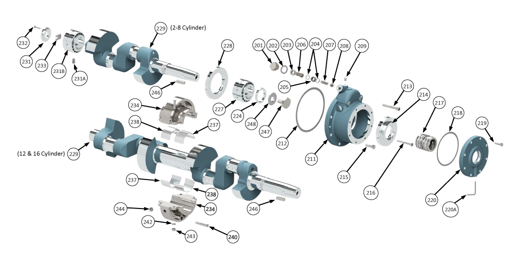 CRANKSHAFT & FRONT BEARING COVER