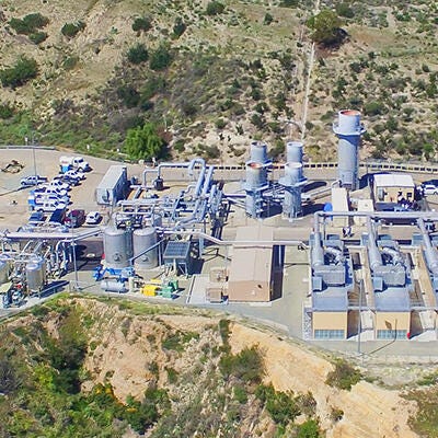 Landfill industrial gas plant