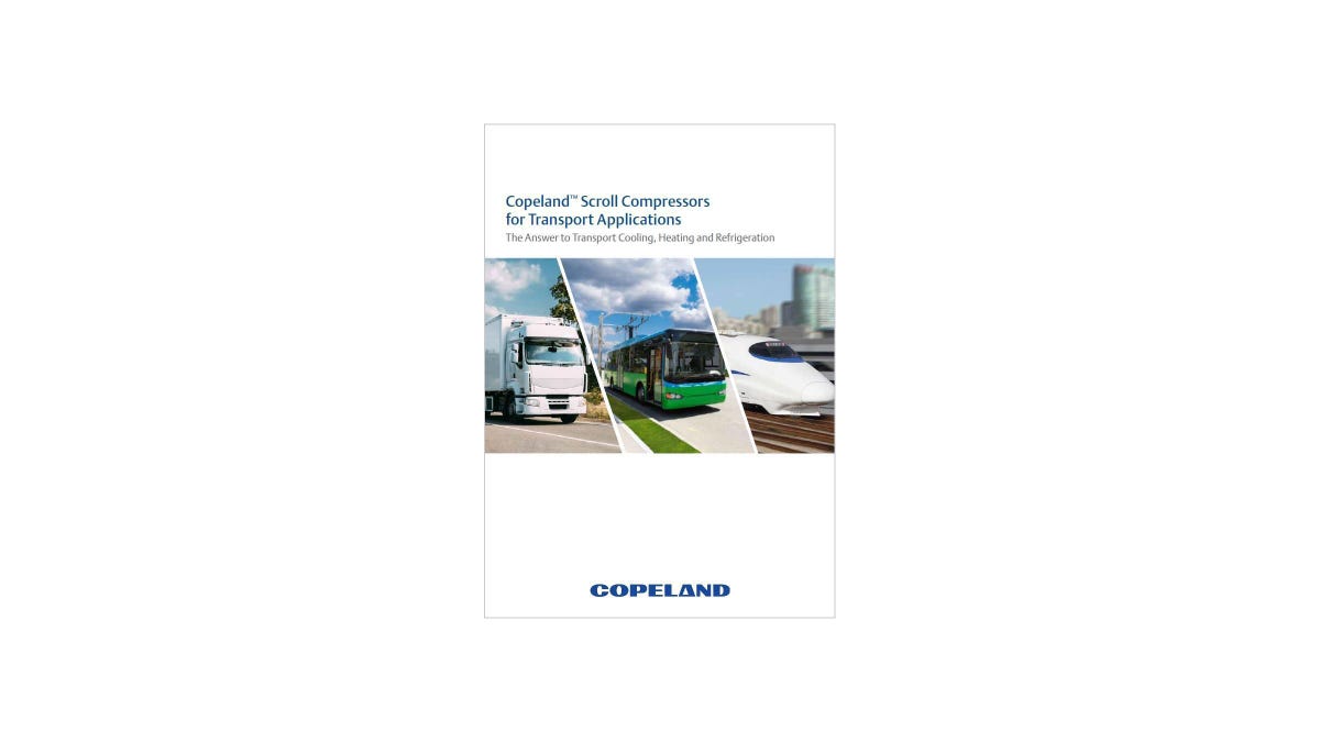 Brochure cover "Copeland™ Scroll Compressors for Transport Applications"