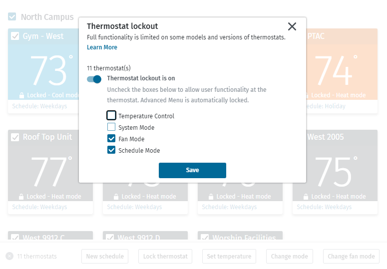 Thermostat Lockout