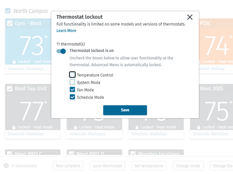 Thermostat Lockout