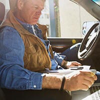 Man inside the car