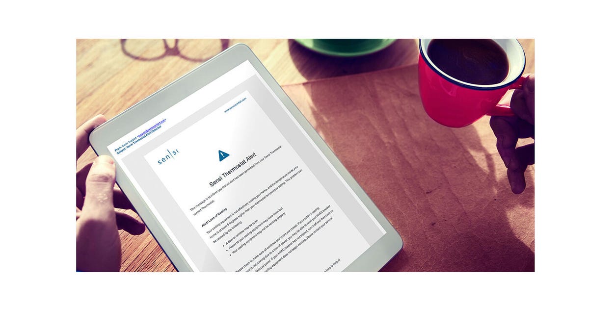 Sensi thermostat alerts