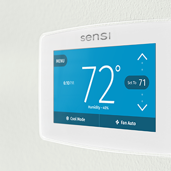 Sensi Touch Smart Thermostat on the wall