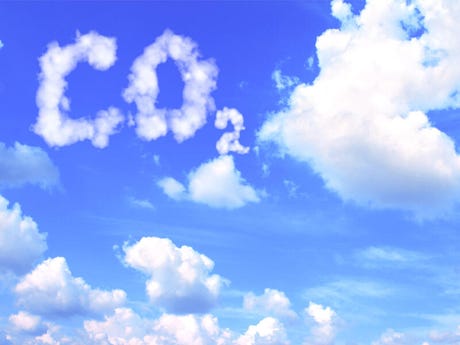 Image of Clouds with CO2 text imposed