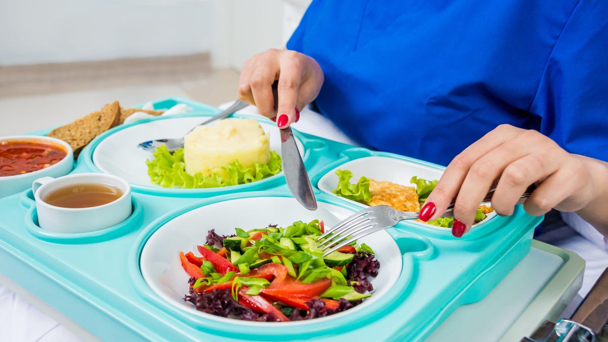 Hospital breakfast meal tray