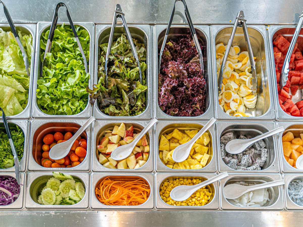 Top view salad bar