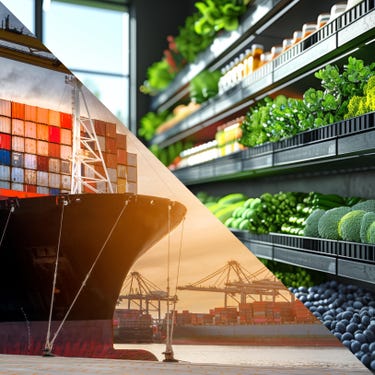 Cold Chain and produce section at grocery store