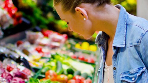 Woman shopping vegetables