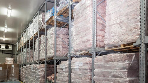 Warehouse with metal racks Warehouse with metal racks