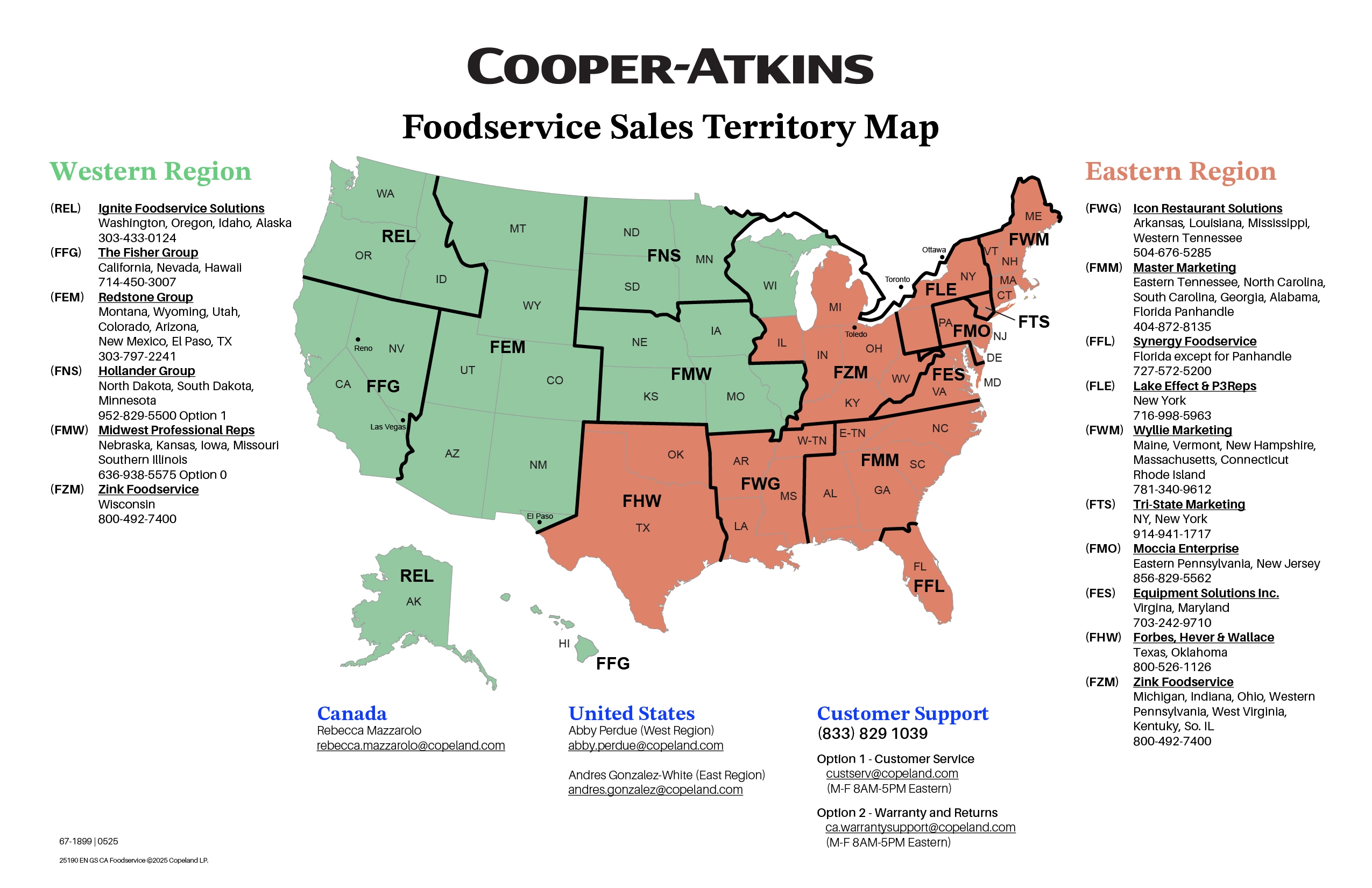 Cooper-Atkins Food Service Territory Map