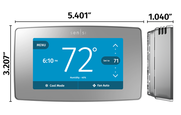 Sensi Touch smart thermostat dimensions