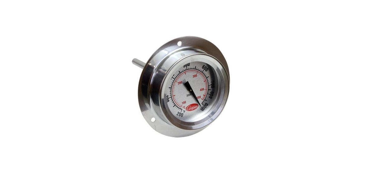 Pizza Oven Flange Mount Thermometer - Dual Scale