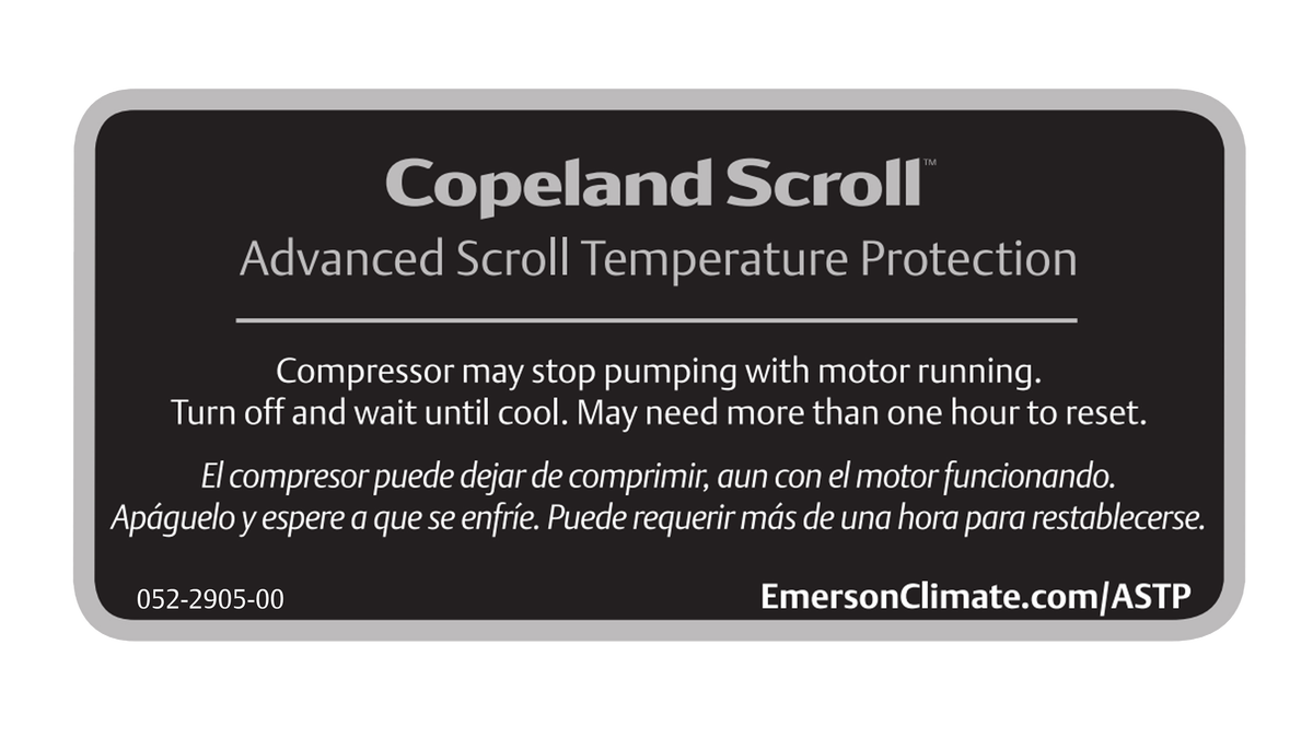 Proteção de temperatura avançada Scroll