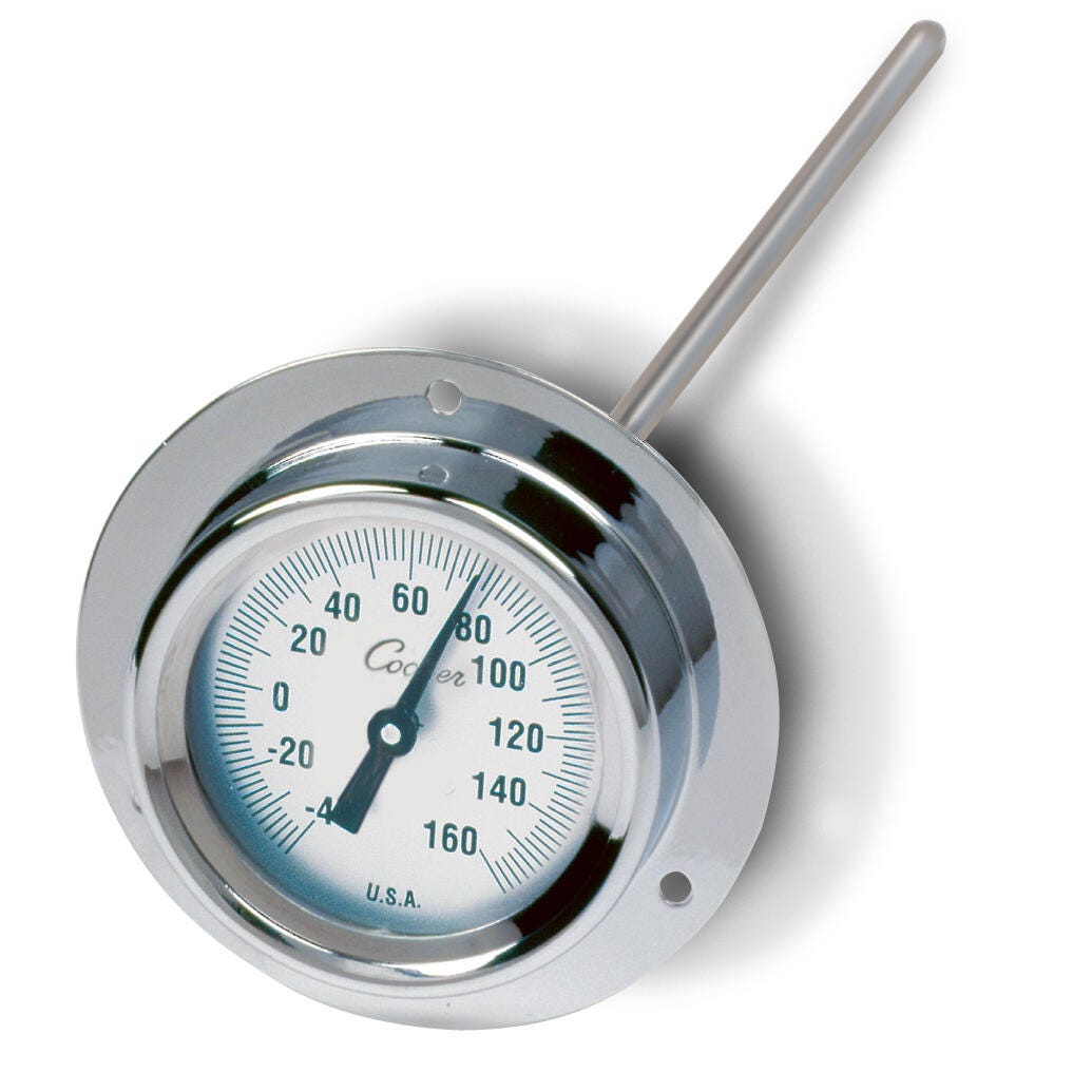 Industrial Flange Mount 9" Stem Thermometer