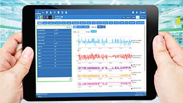 Tablet showing different graphs