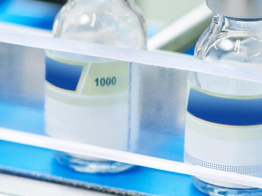 Bottled water on a conveyor belt