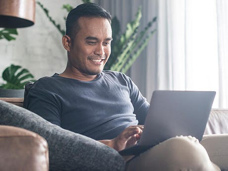 Man sitting on a couch