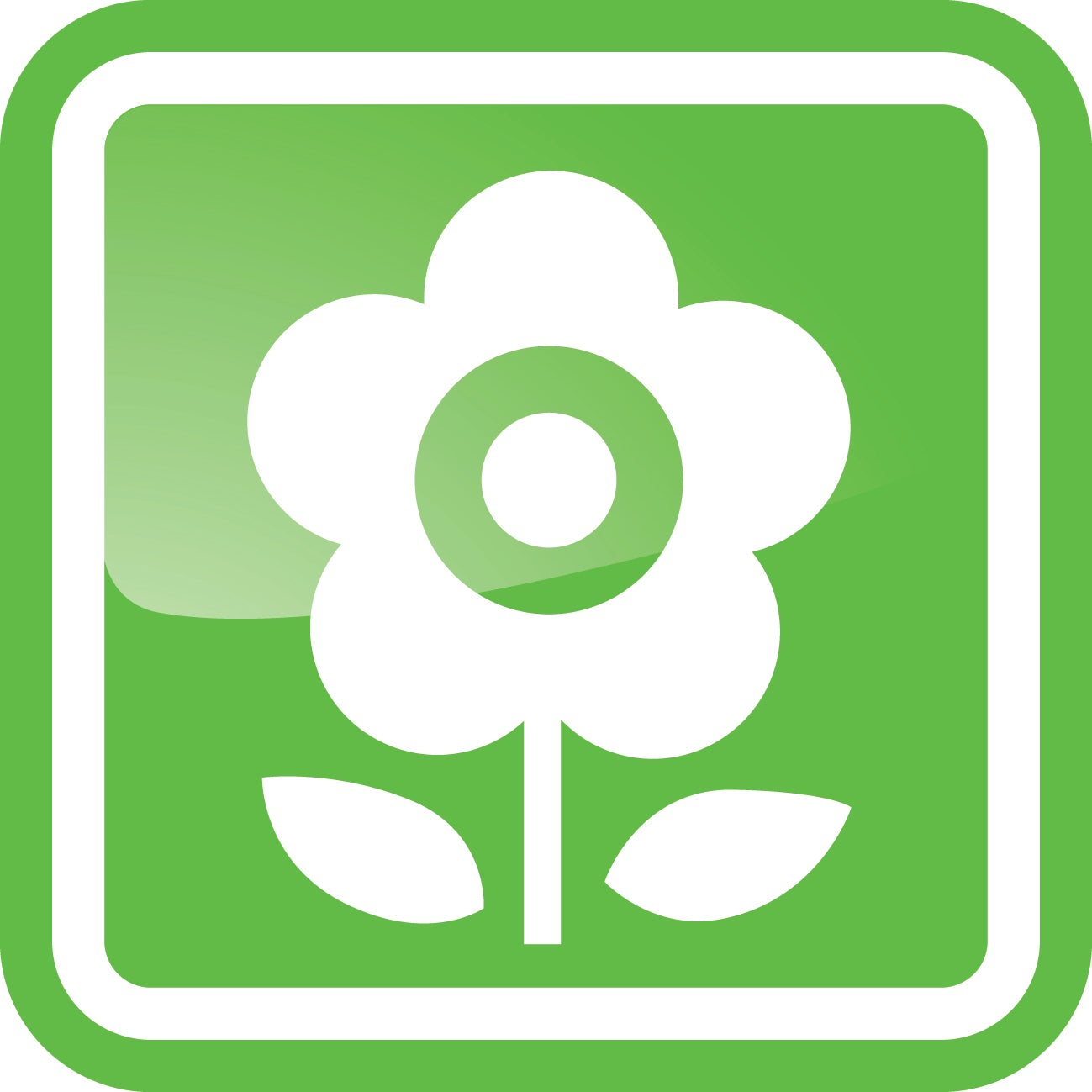 Green box with flower icon