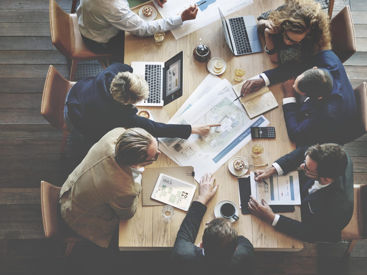 employees in a meeting