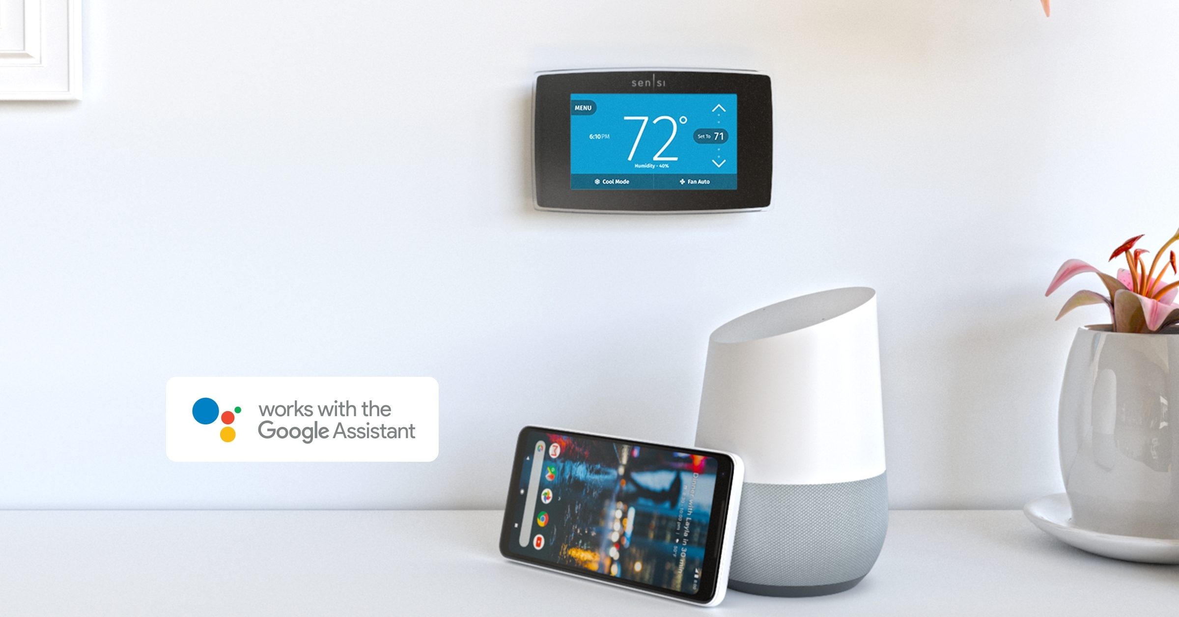 sensi thermostat now works with the google assistant