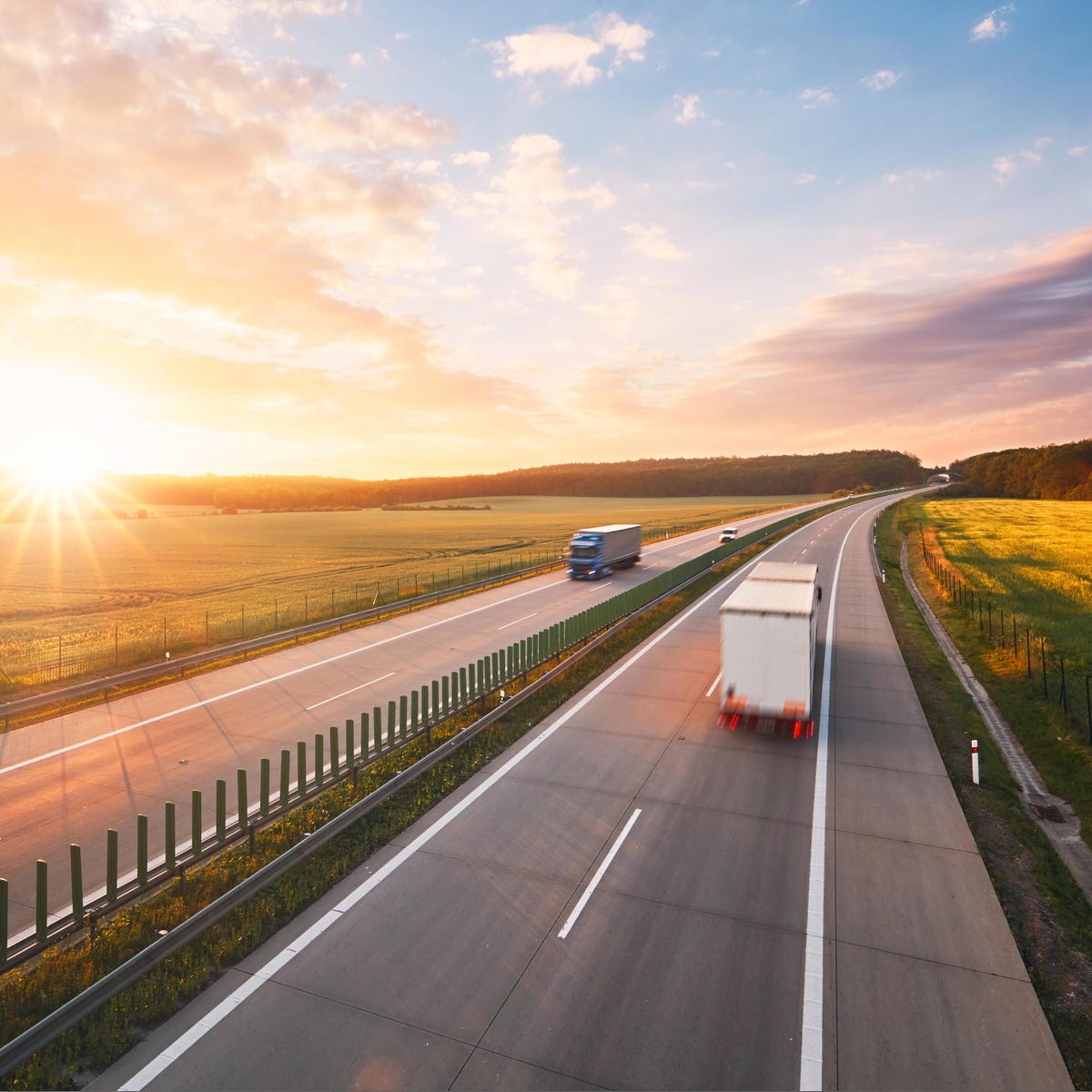 Freight truck semi highway