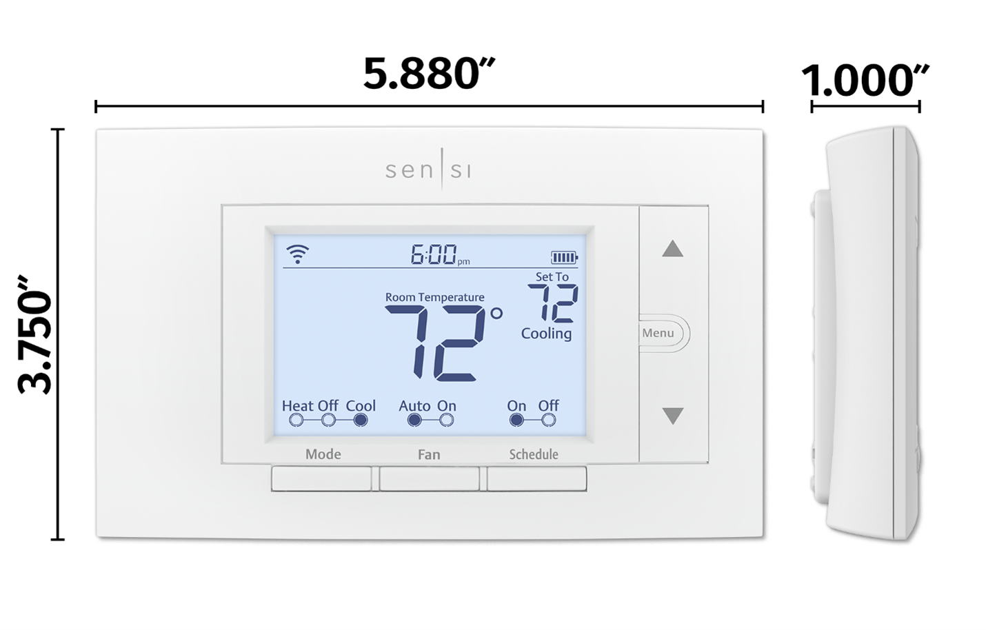 Sensi smart thermostat dimensions