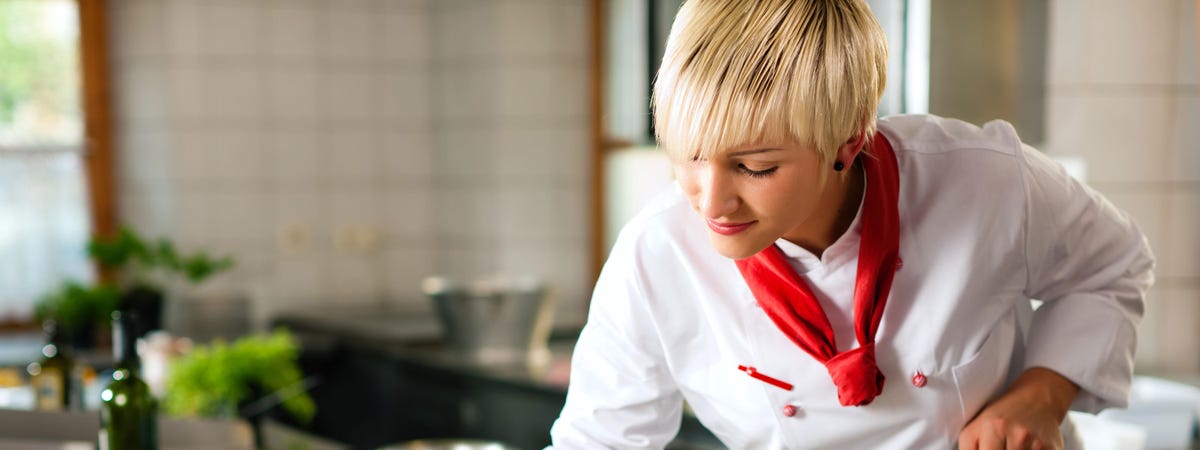 Female chef in a restaurant