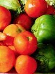 Fresh red and green tomatoes