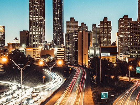 Cityscape at dusk