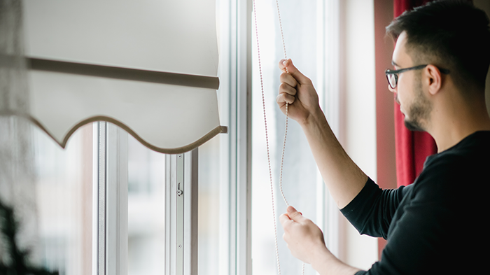 Close curtains to avoid sun's rays