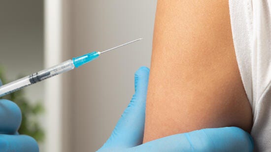 Injection and arm close up