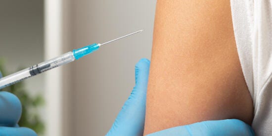 Injection and arm close up