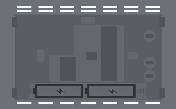 battery placement for Sensi Smart Thermostat