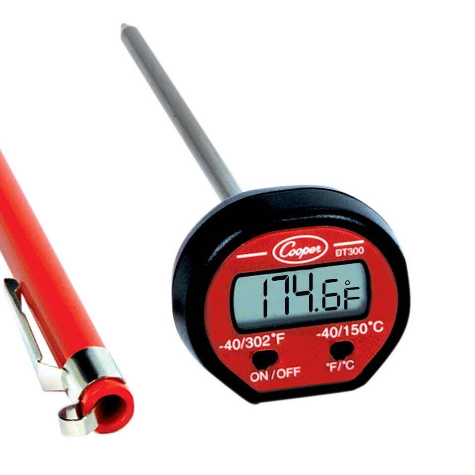 Oval style digital pocket test thermometer